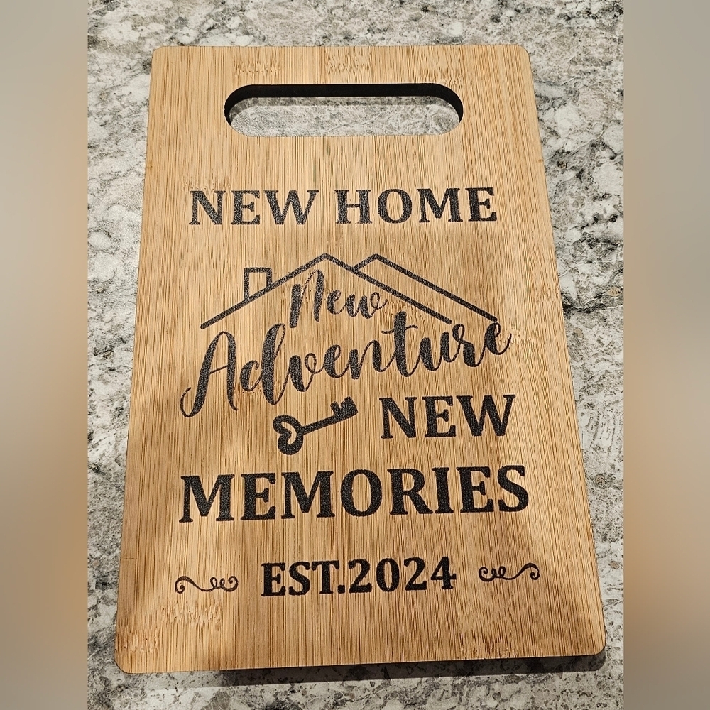 Engraved Bamboo Cutting Board - New Home Adventure